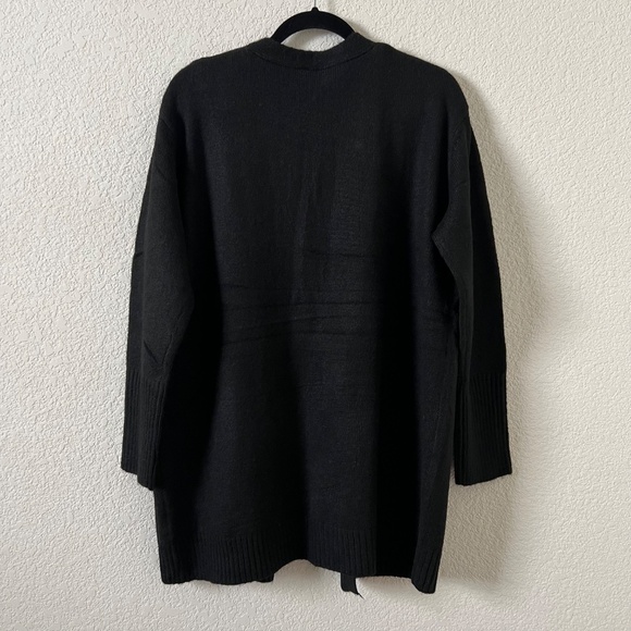 NWT Cielo Knit Open Front Cardigan Women's Size Large Black Long Sleeve Sweater - Picture 3 of 9